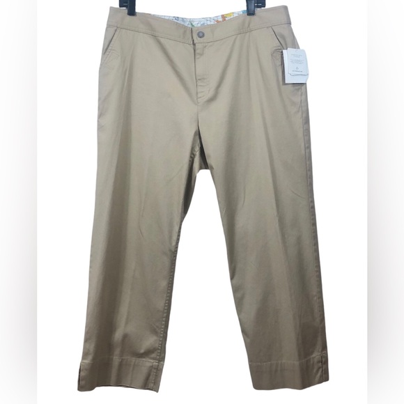 NWT LIZ CLAIBORNE‎ Cotton spandex Cropped khaki pants 16 stretch comfy soft - Picture 10 of 10